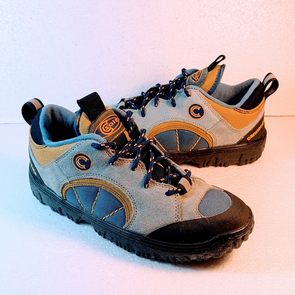 NWOB Cannondale Mountain Bike Shoes Womens 9.5 US Blue/Gold Comfortable Clipless